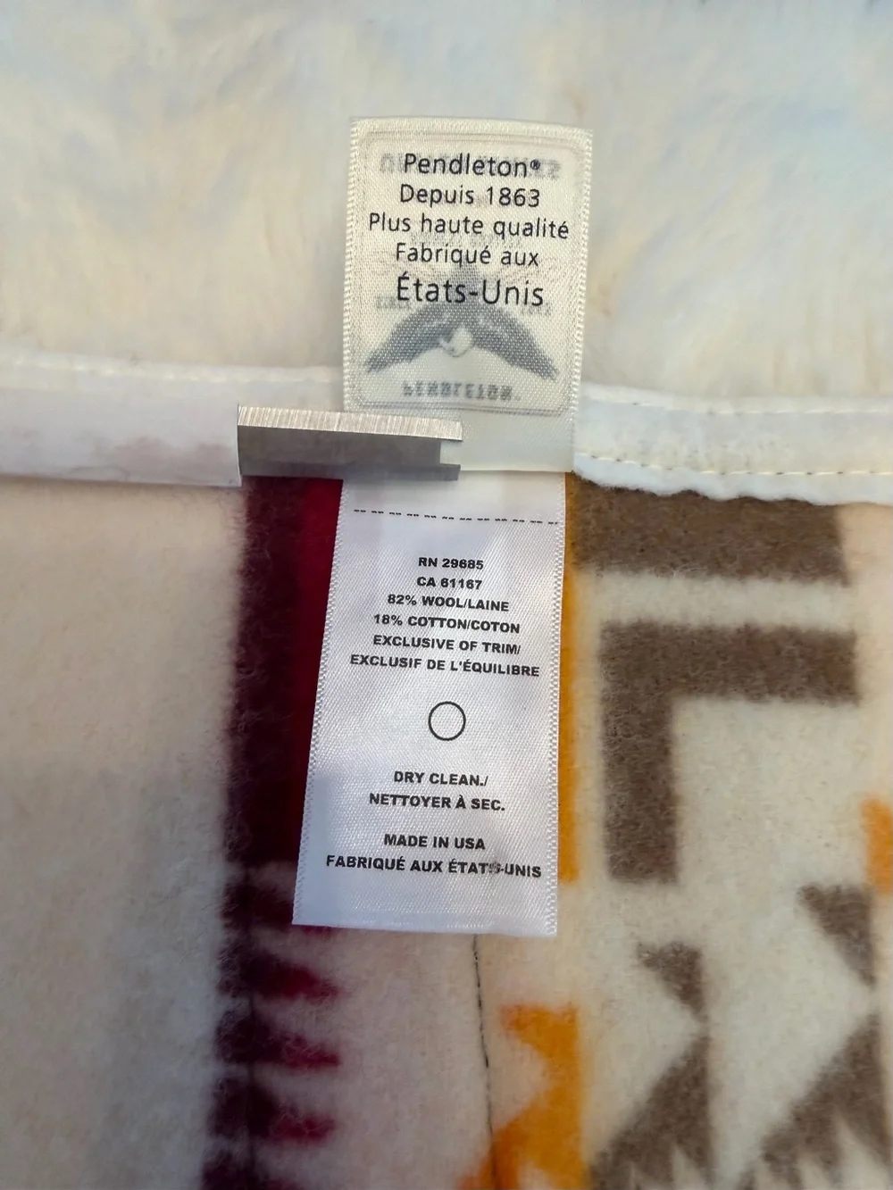 Pendleton Beaver State Wool Chief Joseph Southwest Pattern Baby Blanket